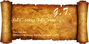 Gózony Tünde névjegykártya